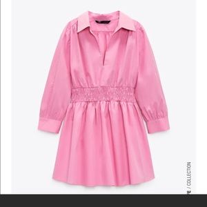 Zara Pink Poplin Mini Dress - XS